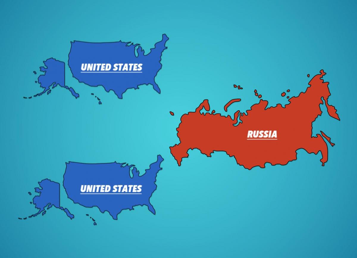 روسيا خريطة أمريكا
