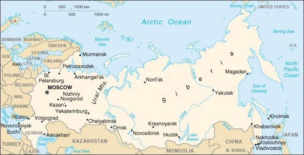 روسيا خريطة الحدود