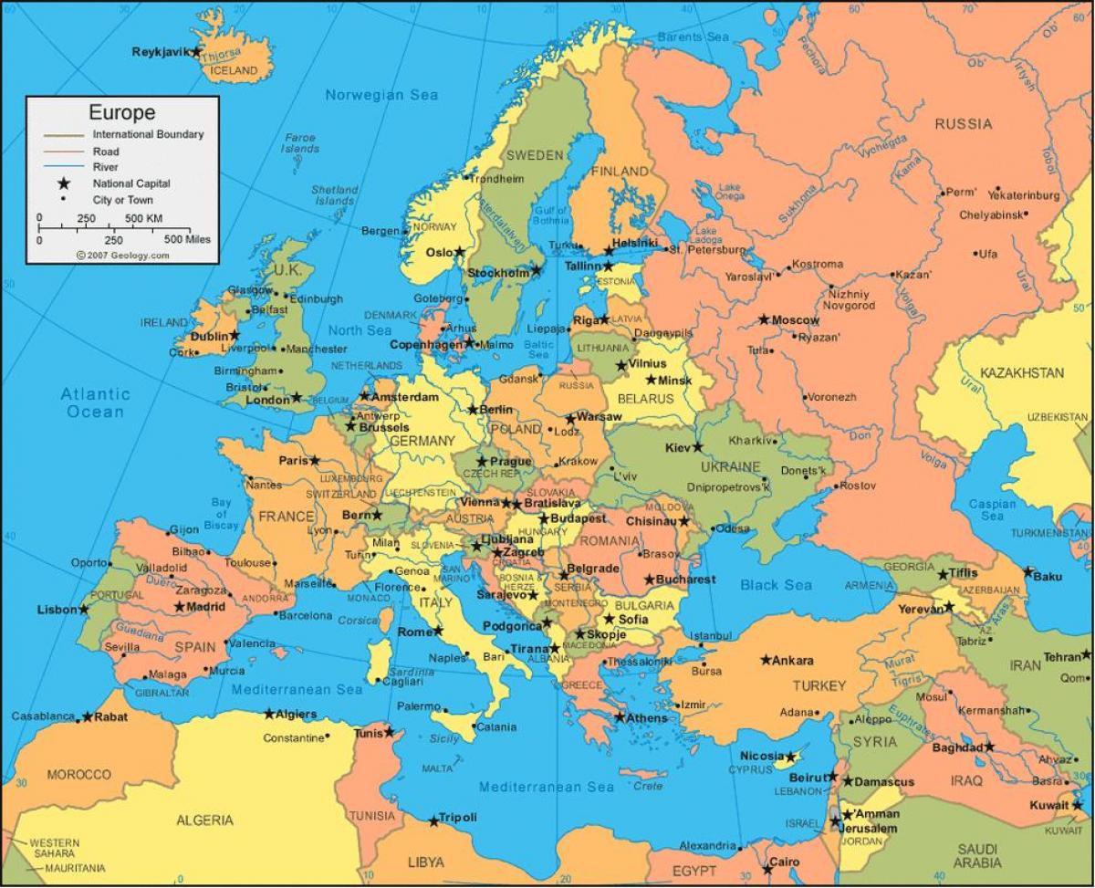 روسيا خريطة أوروبا
