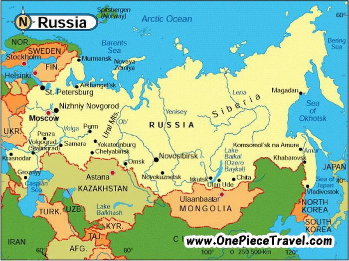 الخريطة السياحية من روسيا