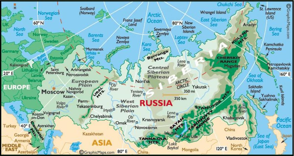 خريطة روسيا السفر