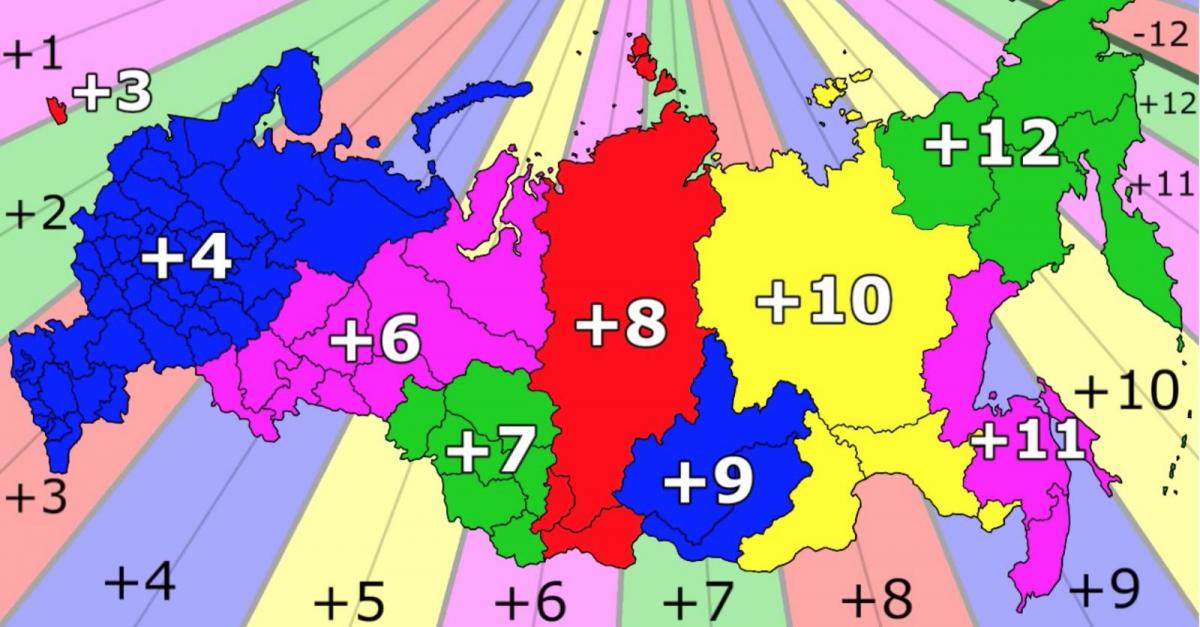 المناطق الزمنية روسيا خريطة